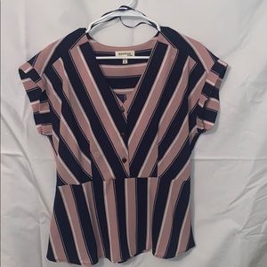 V neck blouse with waist